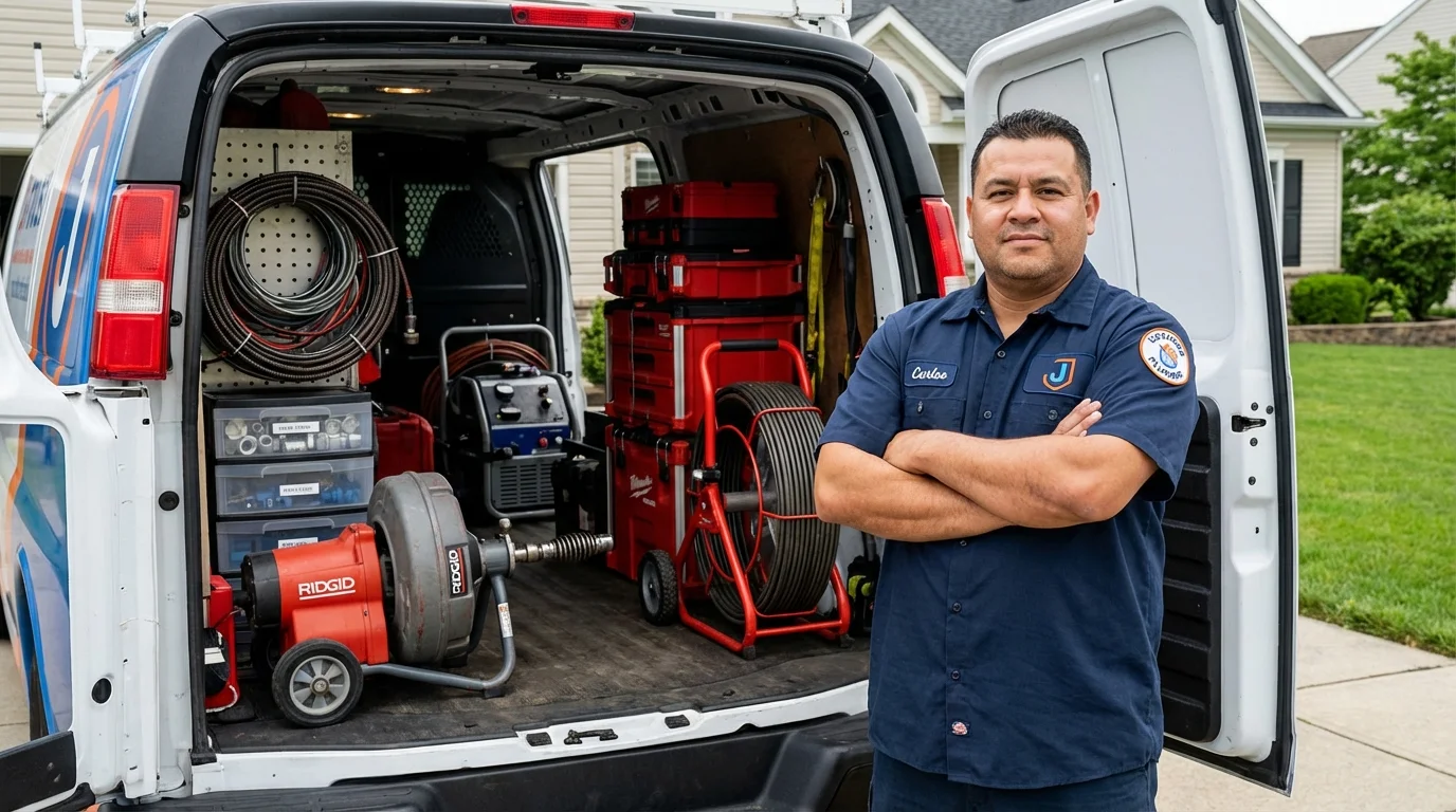 Professional drain cleaning equipment and Johns Plumbing LLC plumber in Park Rapids