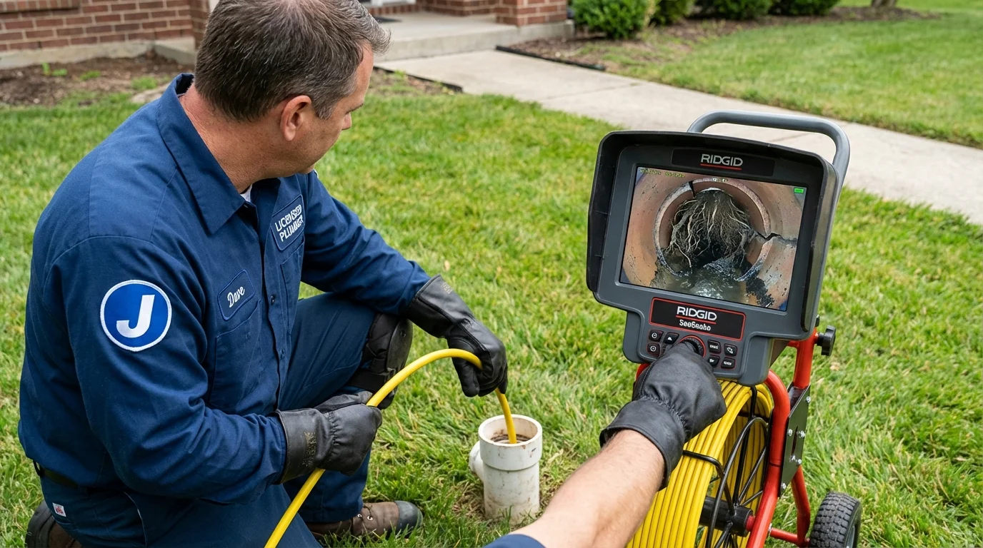 Sewer camera inspection being performed by Johns Plumbing LLC in Park Rapids
