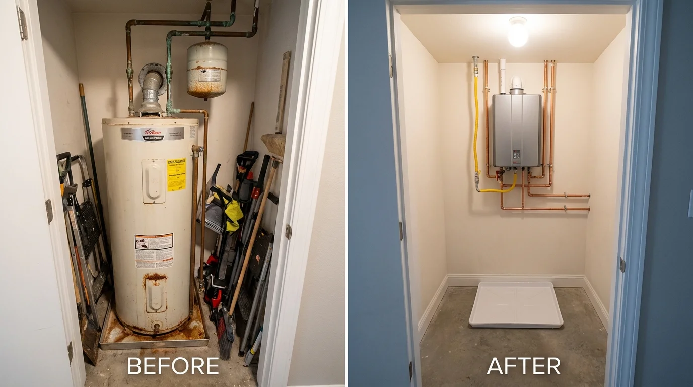 Tank water heater versus wall-mounted tankless unit comparison for Park Rapids, MN homeowners